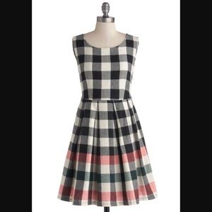 Red, Black, & Green Checkered Dress by Kling